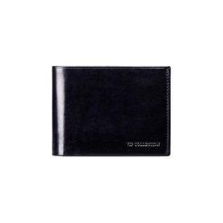 Portfele męskie: Skórzany portfel w kolorze czarnym – (S)14 x (W)10 cm