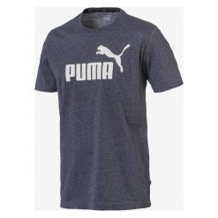 Puma Essentials+ Heather Koszulka Niebieski. Niebieskie podkoszulki męskie Puma, xl, z haftami, z bawełny, bez kołnierzyka, krótkie. Za 94,95 zł.
