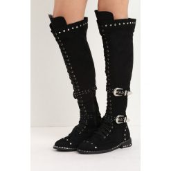 Buty zimowe damskie: Czarne Zamszowe Kozaki Tainted Love