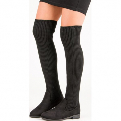 MODNE MUSZKIETERKI. Czarne buty zimowe damskie Merg. Za 65,90 zł.