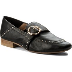 Półbuty BRONX - 66064-A BX 1464 Black 01. Czarne półbuty damskie marki Bronx, z aplikacjami, ze skóry, bez obcasa, na płaskiej podeszwie, bez zapięcia. W wyprzedaży za 259,00 zł.