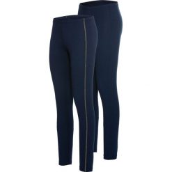 Legginsy (2 pary) bonprix kobaltowy + kobaltowy ze złotą lureksową nitką. Niebieskie legginsy marki bonprix. Za 75,98 zł.
