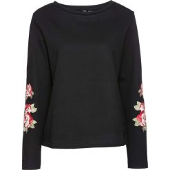 Bluza z aplikacjami bonprix czarny. Czarne bluzy damskie bonprix, z aplikacjami. Za 49,99 zł.