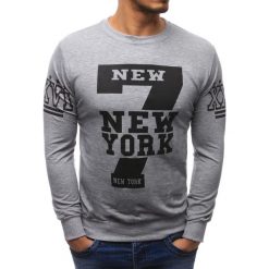 Bluzy męskie: Bluza męska z nadrukiem szara (bx1452)