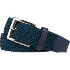 Pasek Pleciony Zielono-Granatowy Braid. Niebieskie paski męskie LANCERTO, w paski, z bawełny, sportowe. W wyprzedaży za 49,90 zł.