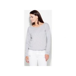 Bluzka K230 Szary. Szare bluzki damskie marki KATRUS, s, bez wzorów, biznesowe, bez kołnierzyka, z długim rękawem. Za 79,00 zł.