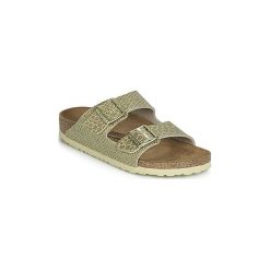 Klapki Birkenstock ARIZONA. Żółte klapki damskie Birkenstock, bez wzorów, bez obcasa. W wyprzedaży za 263,20 zł.