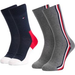 Zestaw 2 par wysokich skarpet unisex TOMMY HILFIGER - 471010001 Tommy Orginal 085. Szare skarpetki damskie TOMMY HILFIGER, bez wzorów, z elastanu. Za 54,99 zł.