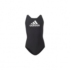 Kostium kąpielowy jednoczęściowy Dziecko adidas Strój do pływania Badge of Sport. Czarne stroje jednoczęściowe dziewczęce marki Adidas. Za 79,95 zł.