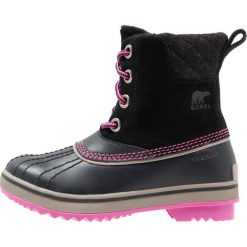 Sorel SLIMPACK II LACE Śniegowce black/kettle. Czarne kozaki dziewczęce Sorel, ze skóry. W wyprzedaży za 351,20 zł.