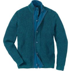 Sweter rozpinany Regular Fit bonprix niebieskozielono-kobaltowy melanż. Niebieskie kardigany damskie marki bonprix, s, melanż. Za 89,99 zł.