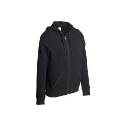 Bluza na zamek z kapturem Gym & Pilates 520 damska. Czarne bluzy rozpinane damskie marki DOMYOS, m, z bawełny, z kapturem. Za 59,99 zł.