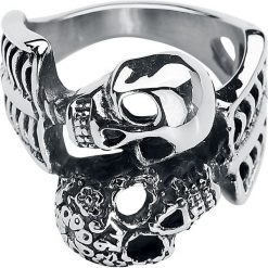 EtNox Hard and Heavy Skelette Pierścień srebrny. Szare sygnety męskie marki etNox Hard and Heavy, srebrne. Za 54,90 zł.