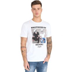 Jack & Jones Skurl Koszulka Biały. Białe podkoszulki męskie Jack & Jones, l, z nadrukiem, z bawełny, z krótkim rękawem. Za 64,95 zł.