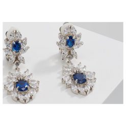 Kolczyki damskie: CZ by Kenneth Jay Lane EAR OVAL DROP Kolczyki royal blue