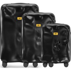 Walizki Icon w zestawie 3 el. matowy czarny. Czarne walizki Crash Baggage, bez wzorów, z tkaniny, wakacyjne. Za 2994,00 zł.
