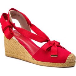 Espadryle LAUREN RALPH LAUREN - Hollie 802729795005 Red. Czerwone espadryle damskie marki Lauren Ralph Lauren, bez wzorów, ze skóry ekologicznej, bez obcasa, na obcasie. Za 519,00 zł.