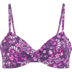 Biustonosz bikini na fiszbinach, szybko schnący bonprix lila w kwiaty. Stroje kąpielowe damskie bonprix. Za 59,99 zł.