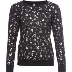 Bluza dresowa bonprix czarno-srebrny z nadrukiem. Czarne bluzy damskie bonprix, z nadrukiem, z dresówki, bez rękawów, bez kaptura. Za 89,99 zł.