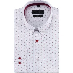 Koszula SIMONE slim KDWS000500. Białe koszule męskie na spinki marki Giacomo Conti, m, z materiału, button down, z długim rękawem. Za 169,00 zł.