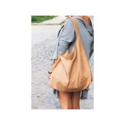 Torba worek Mili Chic Mc7 camel. Brązowe torebki klasyczne damskie marki Militu, w paski, z bawełny, bez dodatków. Za 179,00 zł.