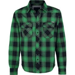 Brandit Checkshirt Koszula zielony/czarny. Czarne koszule męskie na spinki Brandit, m, z koszulowym kołnierzykiem, z długim rękawem. Za 164,90 zł.
