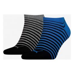 Puma 2-pack Skarpetki Niebieski Szary Wielokolorowy. Szare skarpetki męskie Puma, w paski, z elastanu. Za 45,95 zł.