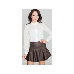 Spódnica K239 Brąz. Pomarańczowe spódniczki damskie Lenitif, l, bez wzorów, mini, rozkloszowane. Za 89,00 zł.