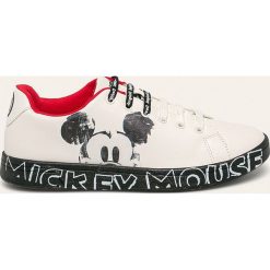 Desigual - Buty. Białe buty sportowe damskie Desigual, bez wzorów, ze skóry ekologicznej, sportowe. W wyprzedaży za 239,90 zł.