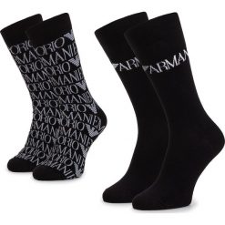 Zestaw 2 par wysokich skarpet męskich EMPORIO ARMANI - 302302 9P284 00321 r.39/46 Nero. Czarne skarpetki męskie Emporio Armani, bez wzorów, z elastanu. W wyprzedaży za 89,00 zł.