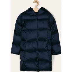 Polo Ralph Lauren - Kurtka puchowa dziecięca 128-176 cm. Niebieskie kurtki dziewczęce Polo Ralph Lauren, bez wzorów, z nylonu, długie, z kapturem. W wyprzedaży za 649,90 zł.