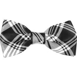 Biało-czarna mucha w kratkę z poszetką A158. Czarne muszki męskie Modini Moda Męska, na co dzień, w kratkę, z tkaniny, eleganckie. Za 49,50 zł.
