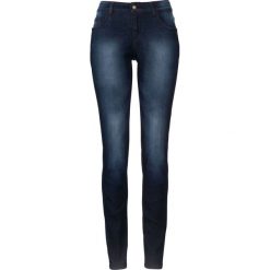Wygodne dżinsy ze stretchem SKINNY bonprix ciemnoniebieski. Niebieskie jeansy damskie bonprix, bez wzorów, z jeansu. Za 59,99 zł.