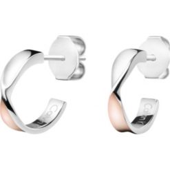 Calvin Klein Kolczyki Srebrny Beżowy. Szare kolczyki damskie Calvin Klein, srebrne. Za 318,95 zł.
