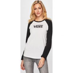 Vans - Bluzka. Białe bluzki damskie Vans, s, z nadrukiem, z bawełny, z okrągłym kołnierzem. W wyprzedaży za 119,90 zł.