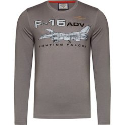 T-shirt AERONAUTICA MILITARE. Niebieskie t-shirty męskie Aeronautica Militare, z nadrukiem, z bawełny, z okrągłym kołnierzem, długie. Za 330,00 zł.