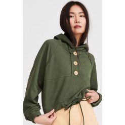 Bluza z kapturem - Khaki. Brązowe bluzy damskie Reserved, s, bez wzorów, bez rękawów, z kapturem. Za 99,99 zł.