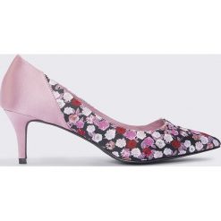 Czółenka: NA-KD Shoes Satynowe czółenka na średnim obcasie - Pink,Multicolor