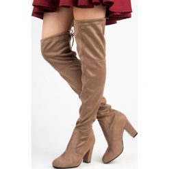 Buty zimowe damskie: Wsuwane zamszowe muszkieterki LISA