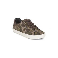 Buty Dziecko Geox KIWI GIRL. Zielone trampki dziewczęce Geox, bez wzorów, bez zapięcia. Za 239,20 zł.