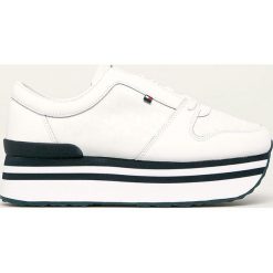 Tommy Hilfiger - Buty skórzane. Czarne buty sportowe damskie TOMMY HILFIGER, bez wzorów, ze skóry, sportowe. Za 449,90 zł.