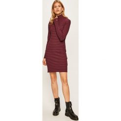 Tommy Jeans - Sukienka. Niebieskie sukienki damskie Tommy Jeans, na co dzień, s, bez wzorów, z elastanu, casualowe, ze stójką, z długim rękawem, długie, midi, proste. Za 399,90 zł.