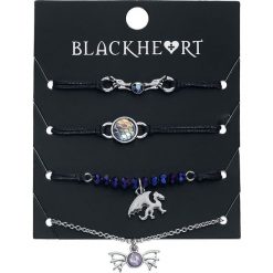 Blackheart Dragon Cord Zestaw bransoletek srebrny/czarny. Szare bransoletki damskie marki Blackheart, z materiału, srebrne. Za 32,90 zł.