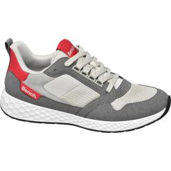 Sneakersy męskie Bench popielate. Szare sneakersy męskie Bench, bez zapięcia. Za 139,90 zł.