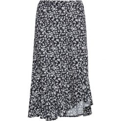 Spódnica bonprix czarno-biały w kwiaty. Czarne spódniczki damskie bonprix, z nadrukiem, midi. Za 79,99 zł.
