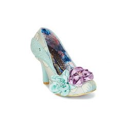 Czółenka Irregular Choice PEACH MELBA. Zielone czółenka damskie Irregular Choice, bez wzorów, bez obcasa. W wyprzedaży za 330,85 zł.