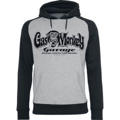 Gas Monkey Garage Logo Bluza z kapturem czarny/szary. Szare bluzy męskie marki Gas Monkey Garage, l, z nadrukiem, z kapturem, bez rękawów, z kapturem. Za 164,90 zł.
