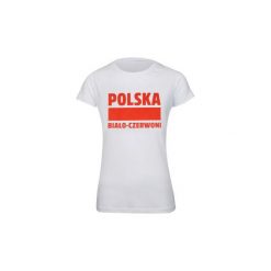 T-shirty damskie: T-shirt damski Polska Biało-Czerwoni S337909 rozm. L biały