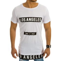 T-shirty męskie z nadrukiem: T-shirt męski z nadrukiem biały (rx1990)