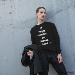 Bluzy męskie: Boski Męska Bluza Raglan Czarna